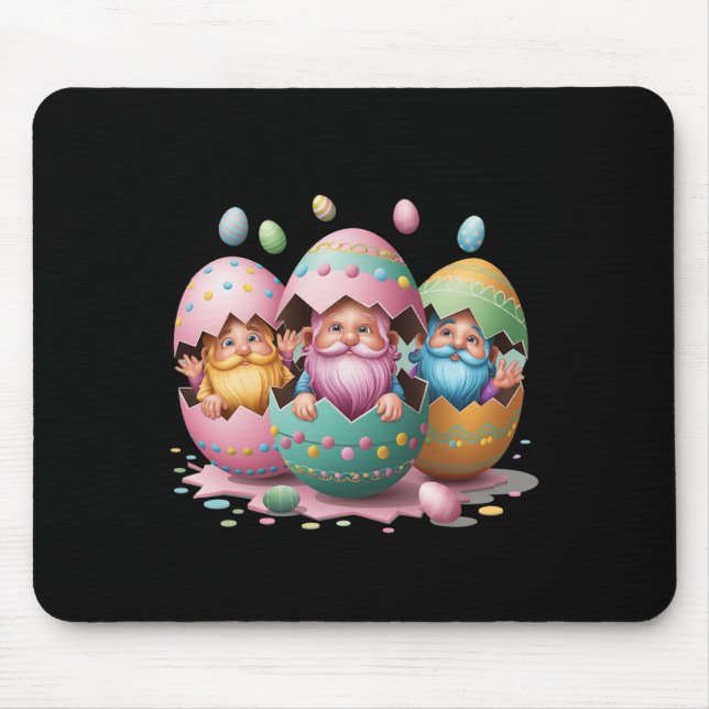 Funny Easter Gnome Egg Easter Gnomes Hatching From Mouse Pad (Front)