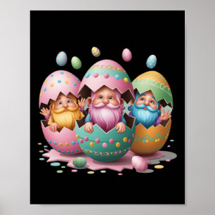 Funny Easter Gnome Egg Easter Gnomes Hatching From Poster