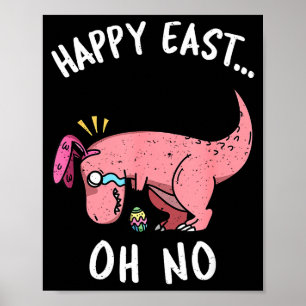 Funny easter happy east... trex pink dinosaurFunny Poster