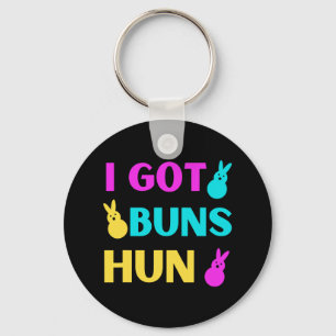 Funny Easter - I Got Buns Marshmallow Candy Bunnie Key Ring