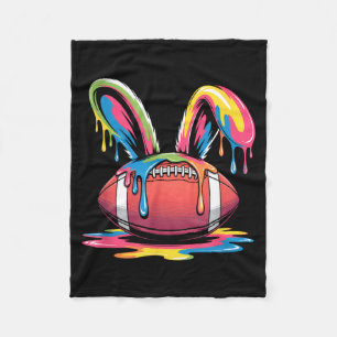Funny easter ice-cream dripping design football fleece blanket