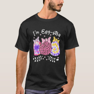 Funny Easter I'm Eggstra Womens Bunny Eggs Leopard T-Shirt