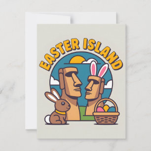 Funny Easter Island Easter Design Holiday Card