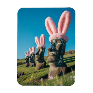 Funny Easter Island Moai Magnet  Humorous Photo 