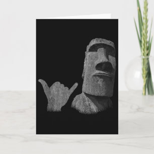 Funny Easter Island Rapa Nui Moai Statue Surfer Sh Card