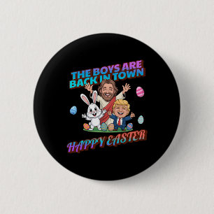 Funny Easter Jesus Easter Bunny Trump Boys Are Ck 6 Cm Round Badge