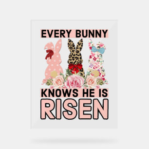 Funny Easter Jesus, Every Bunny Knows He Is Risen Acrylic Sign