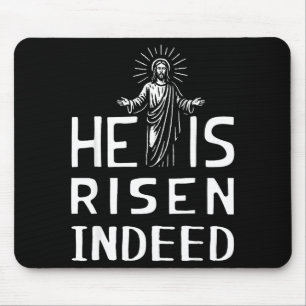 Funny easter jesus he is risen indeed christian mouse pad