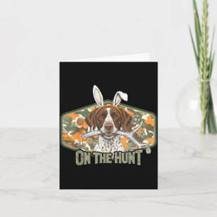 Funny easter labrador retriever on the hunt bunny card
