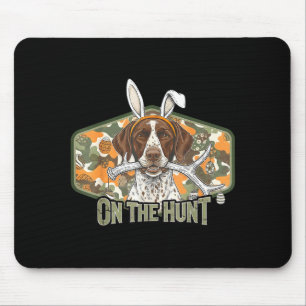 Funny easter labrador retriever on the hunt bunny mouse pad