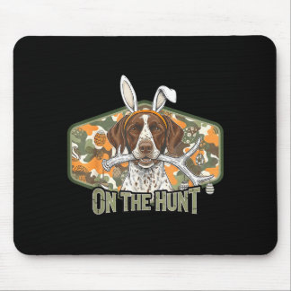 Funny easter labrador retriever on the hunt bunny mouse pad