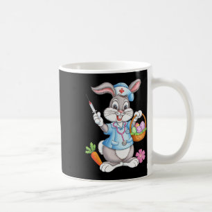 Funny Easter Nurse Stethoscope Bunny Scrub Top Rab Coffee Mug