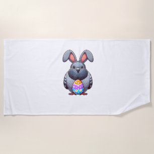Funny Easter Pigeon Lover Egg Eggs Bunny Rabbit Bu Beach Towel