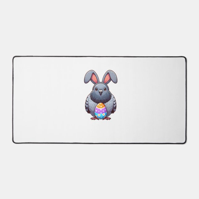Funny Easter Pigeon Lover Egg Eggs Bunny Rabbit Bu Desk Mat (Front)