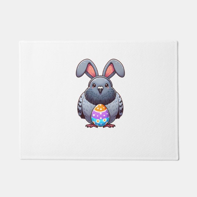Funny Easter Pigeon Lover Egg Eggs Bunny Rabbit Bu Doormat (Front)