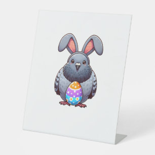 Funny Easter Pigeon Lover Egg Eggs Bunny Rabbit Bu Pedestal Sign