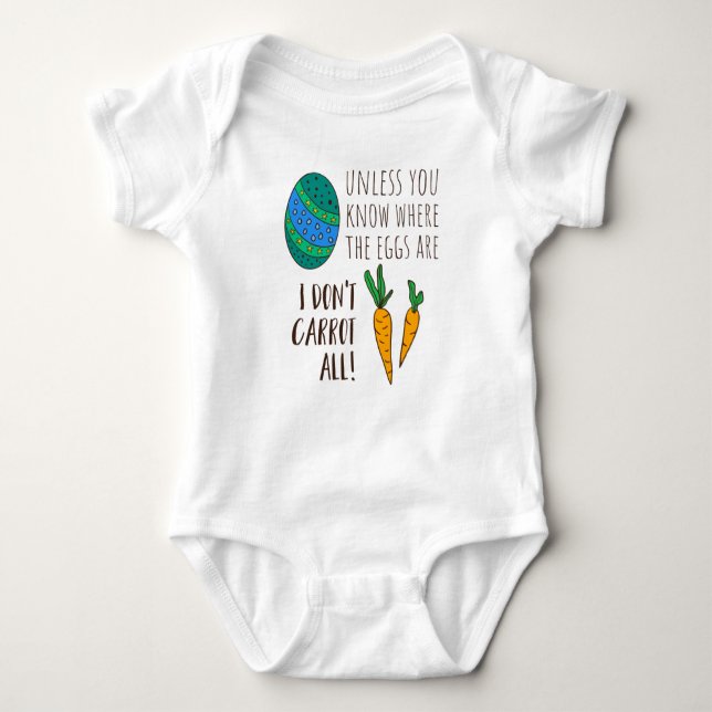 Funny Easter Pun Quote Saying Doodle Cartoon Cute Baby Bodysuit (Front)