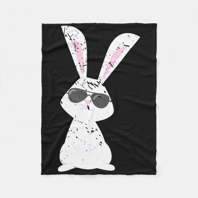 Funny Easter Rabbit Animal Gift Rabbit _1  Fleece Blanket (Front)