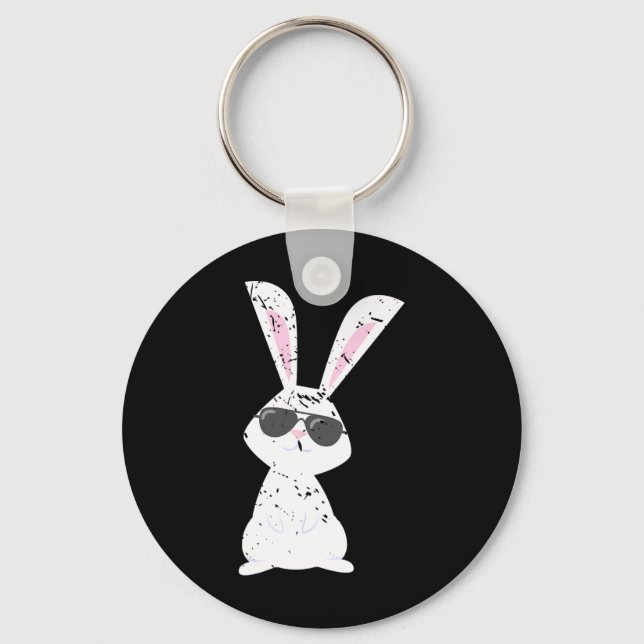 Funny Easter Rabbit Animal Gift Rabbit  Key Ring (Front)