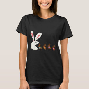 Funny Easter Rabbit Eating Chocolate Easter Bunnie T-Shirt