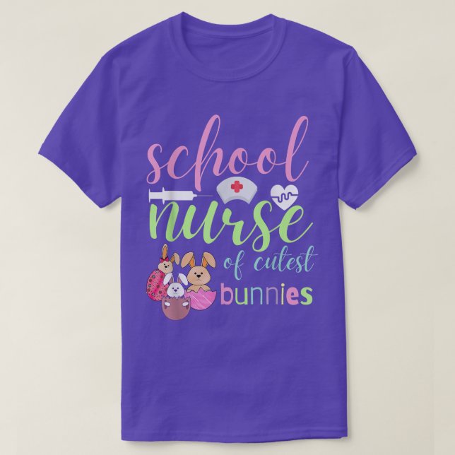Funny Easter School Nurse Of Cutest Bunnies nursin T-Shirt (Design Front)