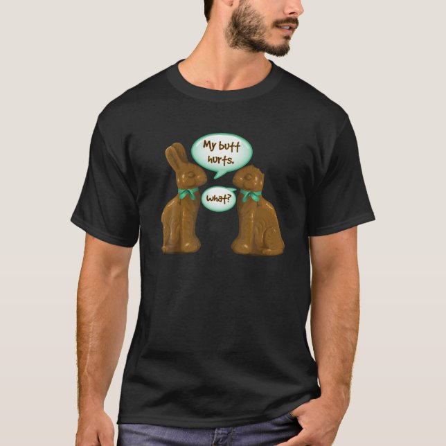 Funny Easter Shirt Chocolate Stuff Bunny TShirt Te (Front)