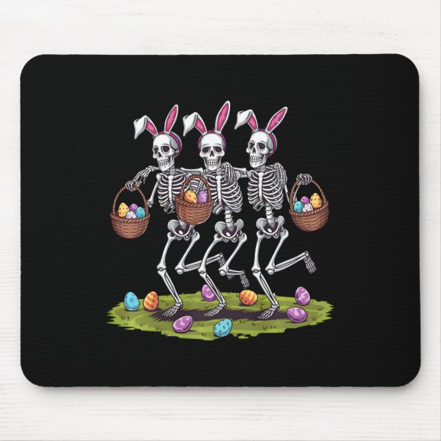 Funny Easter Skeletons Dancing Bunny Dance Women M Mouse Pad (Front)