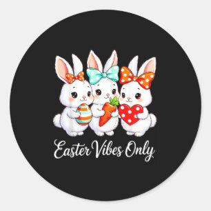 Funny easter squad bunnies family matching retro classic round sticker