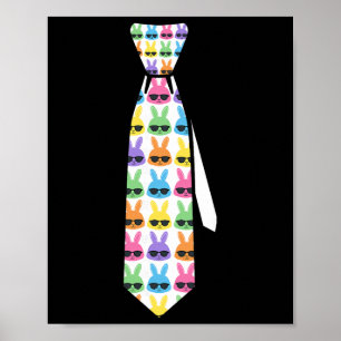 Funny Easter Tie With Bunnies For Boys And Men  Poster