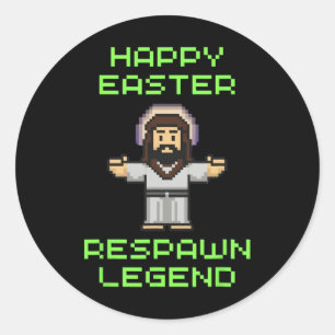 Funny Easter Video Game Jesus - Respawn Legend - V Classic Round Sticker