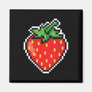 Funny Easy Halloween Costume Pixel Strawberry 80s  Magnet