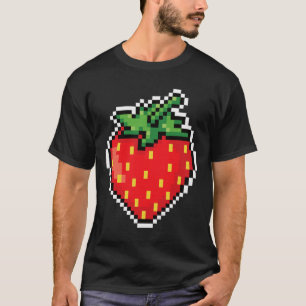 Funny Easy Halloween Costume Pixel Strawberry 80s  T-Shirt