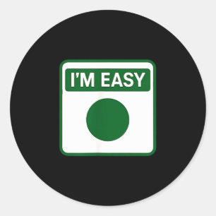 Funny easy snowboard ski mountain sign skiing joke classic round sticker