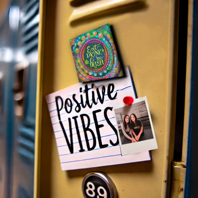 Funny Eat, Drink and Be Irish Quote Green  Magnet (Creator Uploaded)