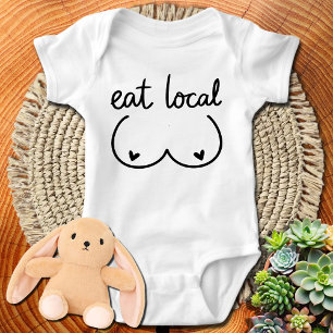 Funny Eat Local Baby Shower Gift - New Baby Gift  Baby Bodysuit