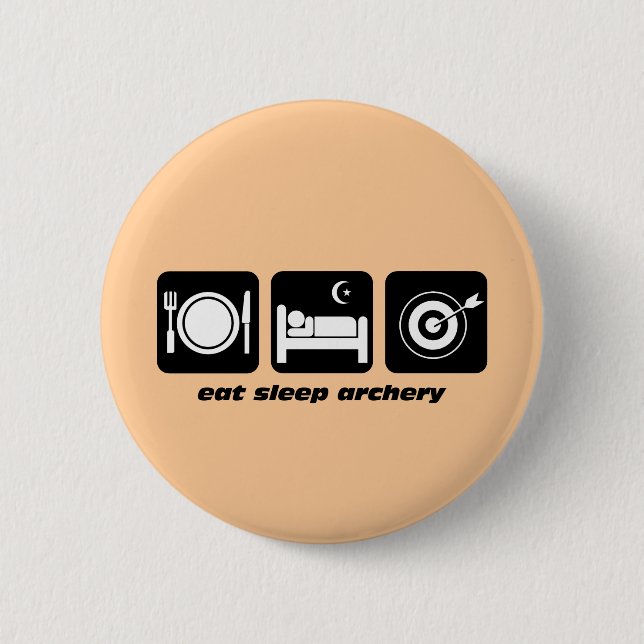 Funny eat sleep archery 6 cm round badge (Front)