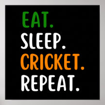 Funny Eat Sleep Cricket Repeat