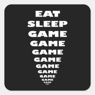 Funny 'Eat Sleep Game Game Game...' Square Sticker