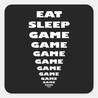 Funny 'Eat Sleep Game Game Game...'  Square Sticker