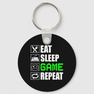 Funny Eat Sleep Game Repeat For Video Games Lovers Key Ring