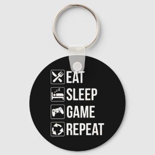 Funny Eat Sleep Game Repeat For Video Games Lovers Key Ring
