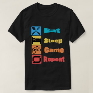 Funny "Eat Sleep Game Repeat" Gamer T-Shirt