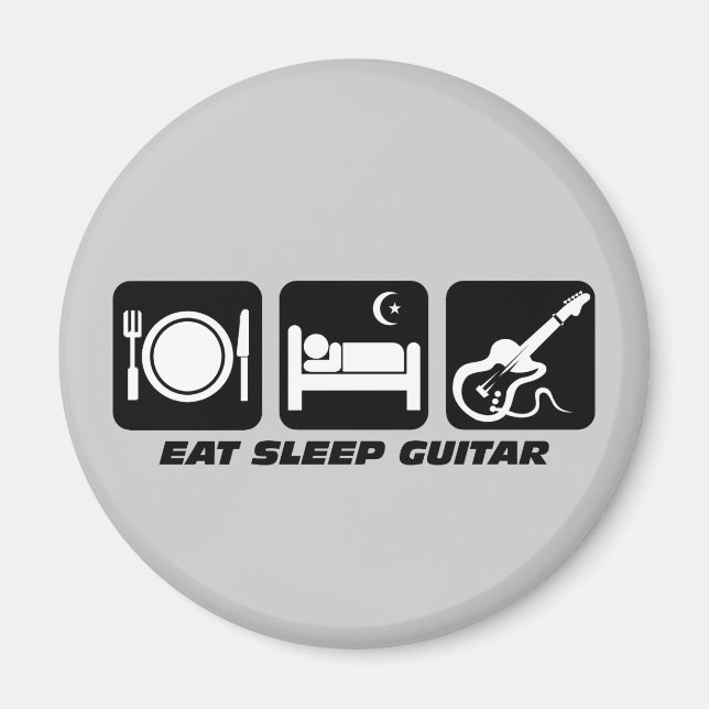 Funny eat sleep guitar magnet (Front)