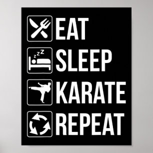 Funny Eat Sleep Karate Repeat 1  Poster