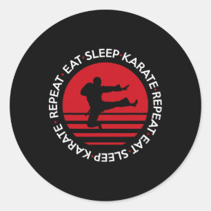Funny Eat Sleep Karate Repeat Classic Round Sticker