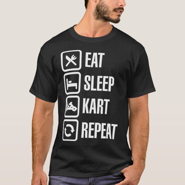 Funny eat sleep kart karting gokarts repeat kid  T-Shirt (Front)