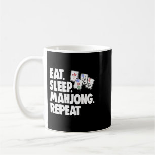 Funny Eat Sleep Mahjong Repeat Shirt Women Game Lo Coffee Mug