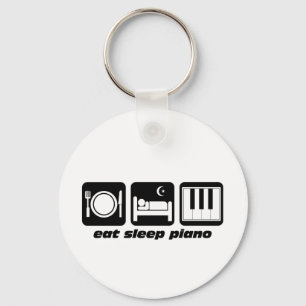 Funny eat sleep piano key ring
