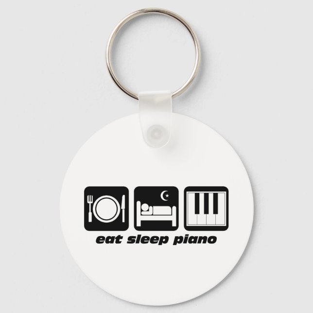 Funny eat sleep piano key ring (Front)