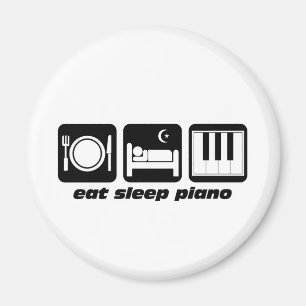 Funny eat sleep piano magnet